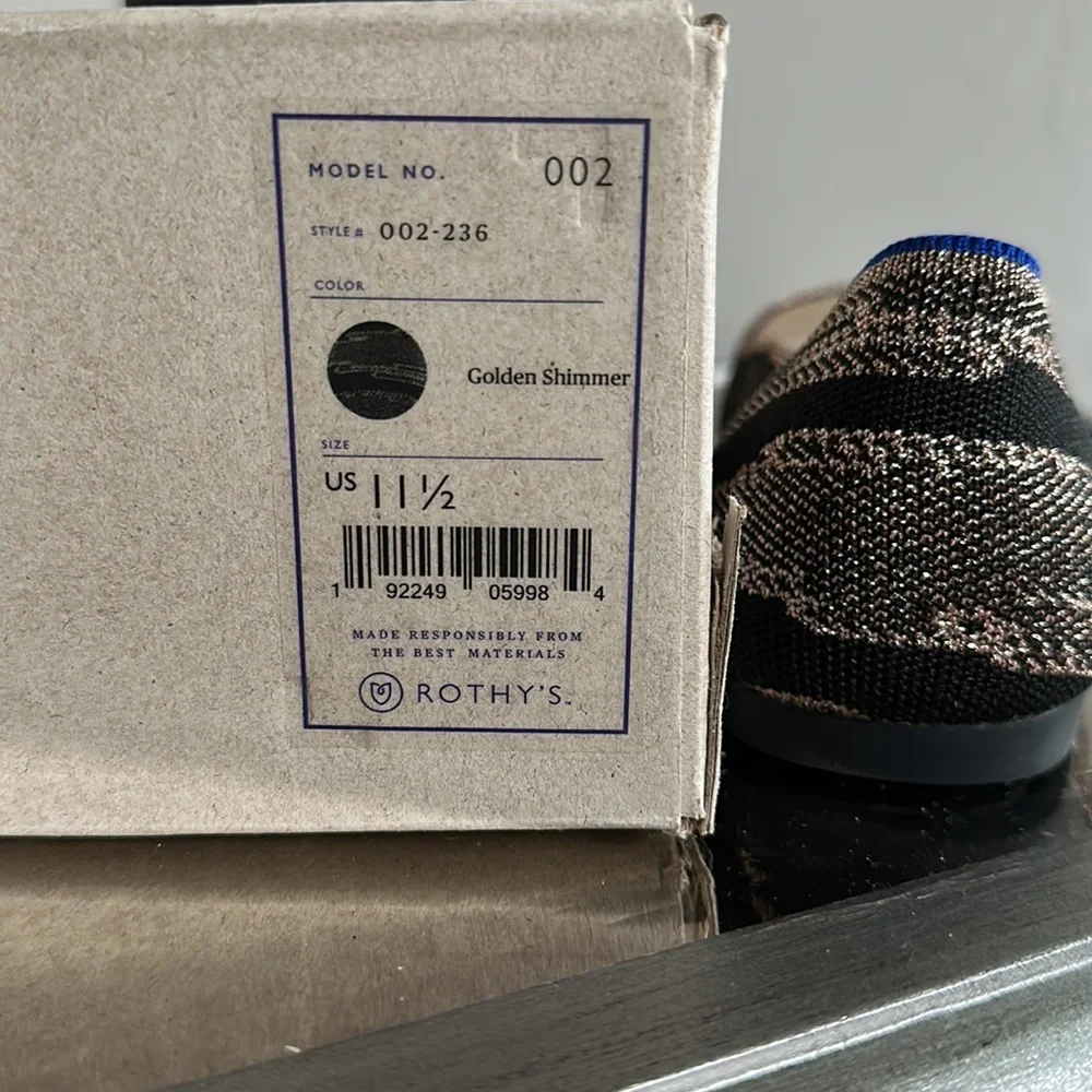 Rothys Golden Shimmer Point Flats